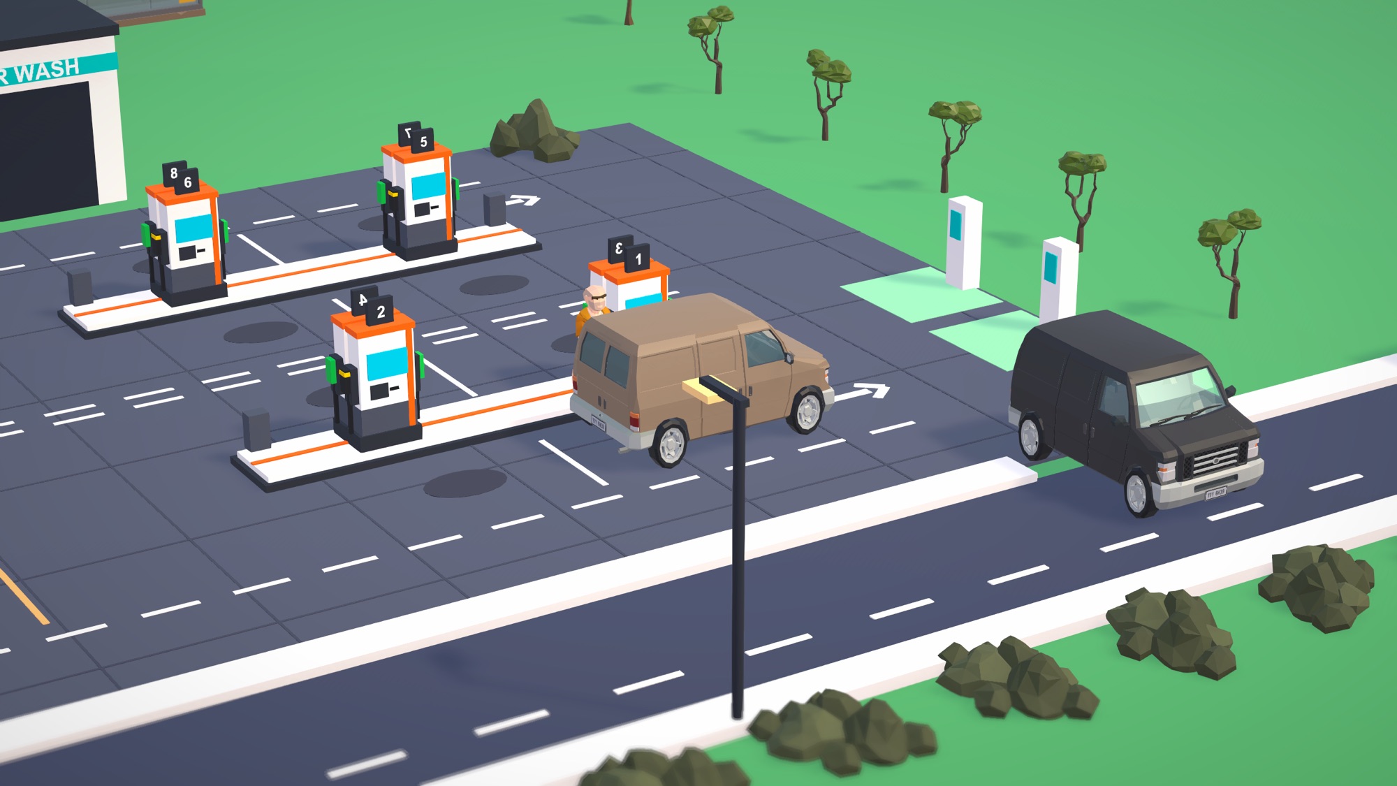 A busy town station with twin pumps